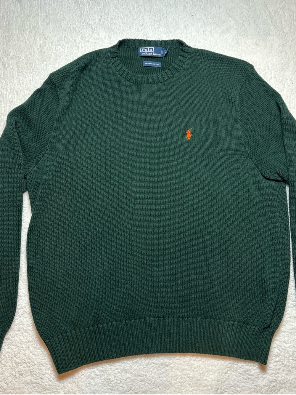 POLO Ralph Lauren Pony 100% Cotton Crewneck Sweater Forest Green Size Mens XXL